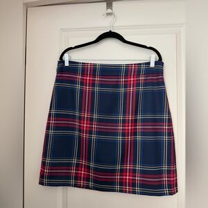 Talbots Plaid Mini Skirt - Navy and Red